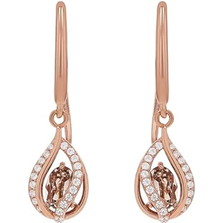 Amor Ohrhänger 925 Sterling Silber Damen Ohrschmuck mit Zirkonia, 2,8 cm, Weiß, inkl. Geschenkbox, Modell 2020735 – Bild 4