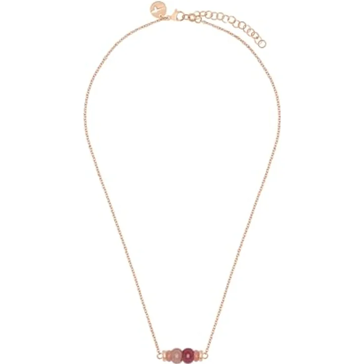 Tamaris Necklace, Kette mit bunten Natursteinen aus Edelstahl, IP Roségold, verstellbar bis 45 cm, wasserfest & hautfreundlich – Bild 2