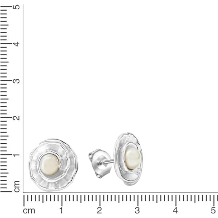 Celesta Damen Ohrringe 925 Silber, Ohrstecker mit 5,5mm Süßwasserzuchtperlen, hochglanzpoliert, ohne Silbergrau, 1cm – Bild 2