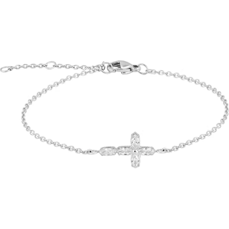 Tamaris Bracelet, Elegantes Armband aus poliertem Edelstahl, Silber, verstellbare Ankerkette bis 21 cm, wasserfest & hautfreundlich – Bild 1