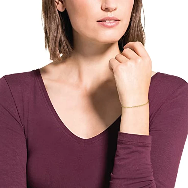 Amor Armband Damen, 19 cm, Echtgold aus 585er Gold, kommt in Schmuck Geschenk Box, 2019974 – Bild 2