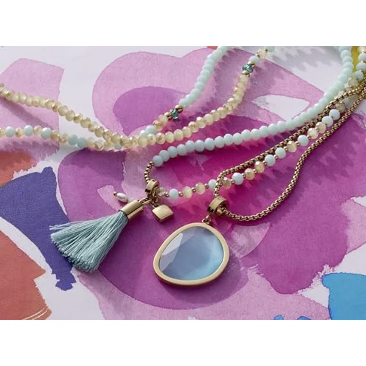 JEWELS BY LEONARDO Clip & Mix Bonny Anhänger, goldfarbener Edelstahl mit glasklarem Türkis Catseye, Schmuck Geschenk für Frauen – Bild 5
