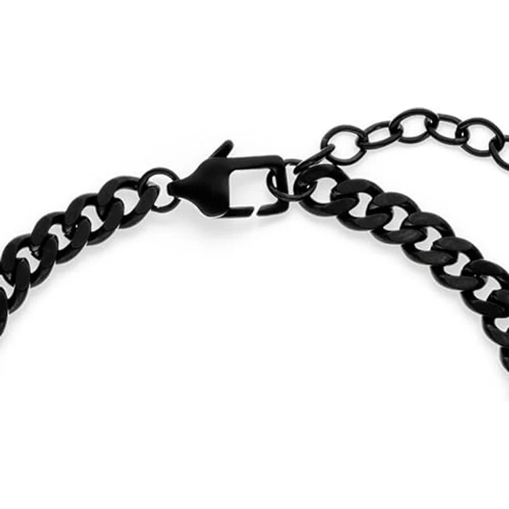 s.Oliver Herren Bracelet, Armband aus mattiertem Edelstahl, IP Schwarz, verstellbar bis 22 cm, wasserfest & hautfreundlich – Bild 2