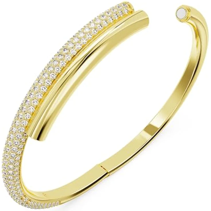 Swarovski Dextera Armreif, Vergoldetes Damenarmband mit klarem Pavé und magnetischem Verschluss – Bild 3