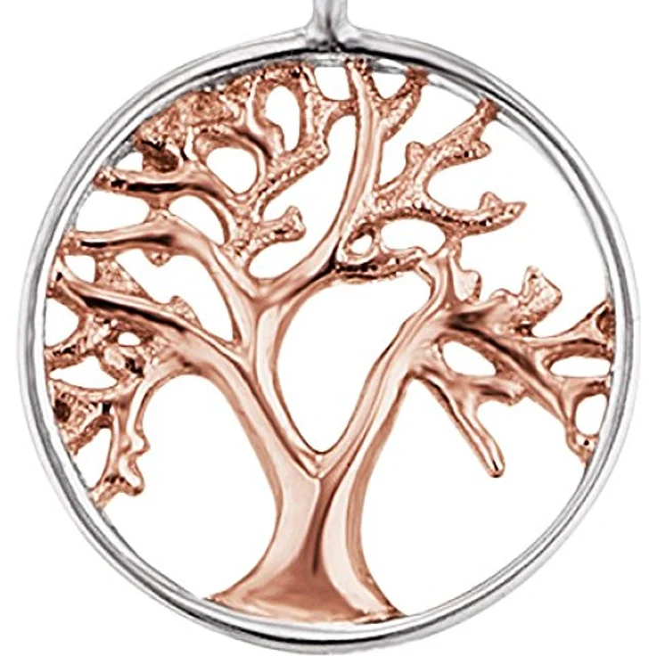 Engelsrufer Baum des Lebens Kette mit Anhänger, Bicolor Rhodiniert und Rosévergoldet, 925er Sterlingsilber, Länge 40 cm + 4 cm, Anhänger 12 mm – Bild 2