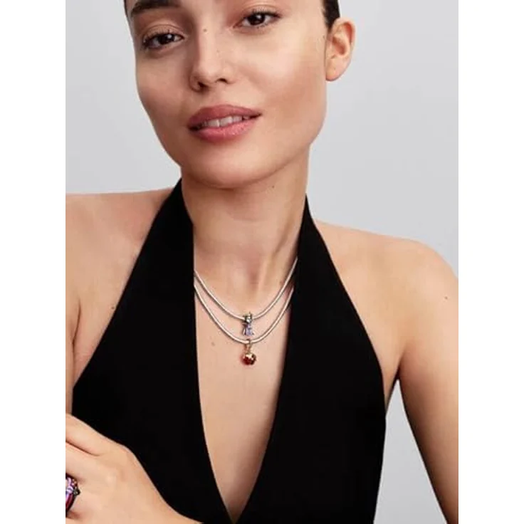 PANDORA Moments Disney Villains Böse Königin Charm aus Sterling-Silber mit 14K Vergoldung und rotem Kristall, kompatibel mit Moments, 764380C01 – Bild 4