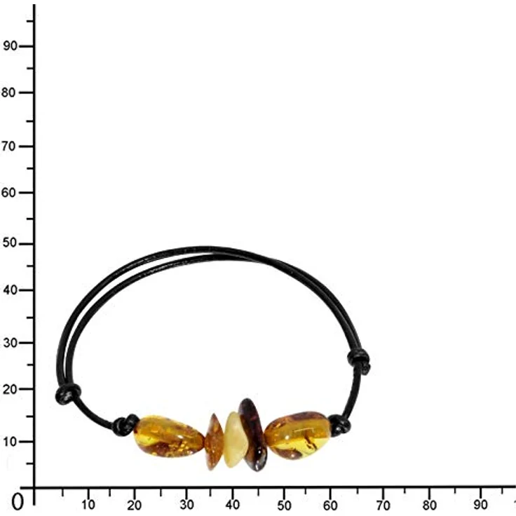 OSTSEE-SCHMUCK Armband Urte, Bernsteinarmband auf schwarzem Lederband, verstellbar von 15 bis 25 cm – Bild 2