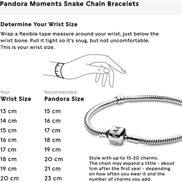 PANDORA Moments Schlangen-Gliederarmband mit Zylinderverschluss aus Sterling-Silber, 17cm, kompatibel mit Charms und Anhängern aus der Moments Kollektion – Bild 2
