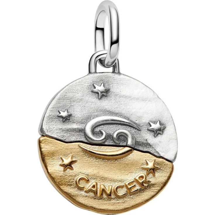Pandora Charm Medaillon Sternzeichen Krebs 764984C01, Bicolor, Sterling Silber mit Zirkonia, 16 mm