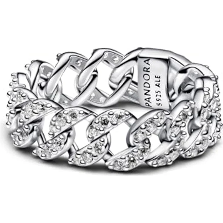 PANDORA Kettenring Damen Silber Pavé mit Zirkonia, Ringgröße 62/19,7 – Bild 1