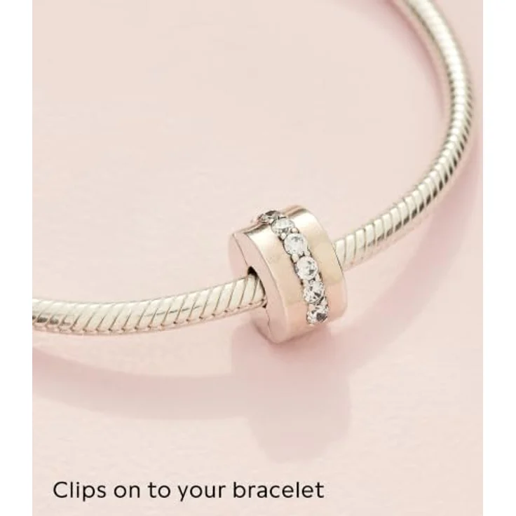 Pandora Charm Timeless Klare Funkelnde Linie Clip 791972CZ, Charm-Anhänger mit funkelnden Details – Bild 6