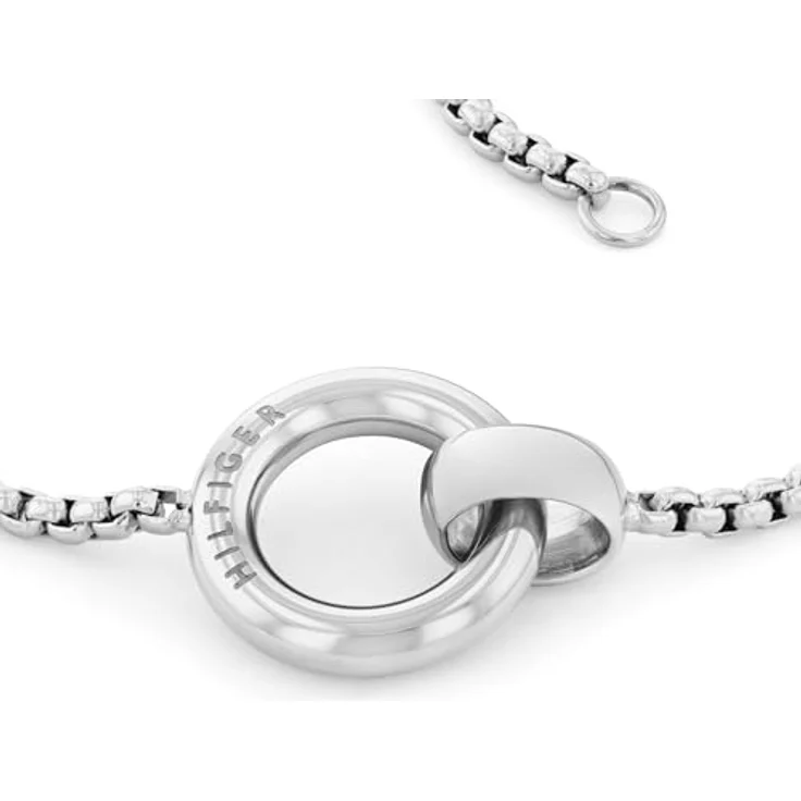 Tommy Hilfiger Jewelry Gliederarmband für Damen aus Edelstahl mit rundem Charm, verstellbar von 16 bis 19 cm, mit ikonischen Farben von Tommy Hilfiger – Bild 2