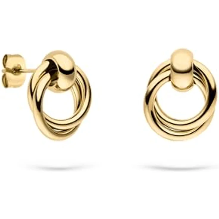 s.Oliver Ohrring - Elegante goldene Ohrstecker aus poliertem Edelstahl - Wasserfest & hautfreundlich, 16 mm – Bild 3