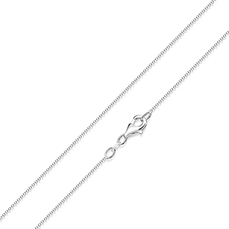 MATERIA Diamantierte Glitzer Kugelkette, 925 Silber Halskette 1,2mm, in 90 cm Länge, Damen Schmuck – Bild 3