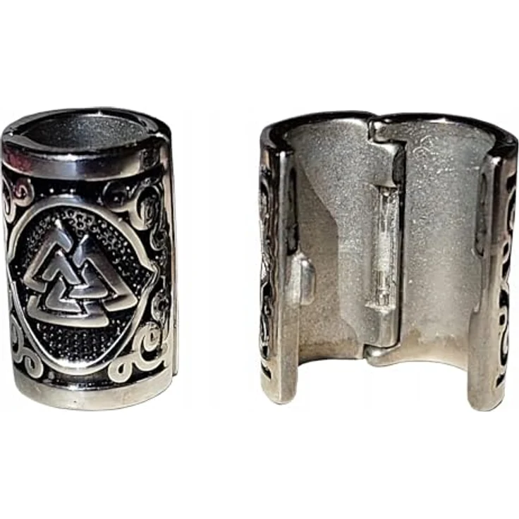 VALHALLA Wikinger Bartperle 316L Edelstahl mit großer Öffnung, 11 mm Loch, einfache Handhabung – Bild 1