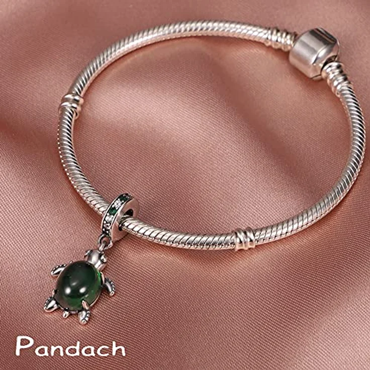 Pandach Damen Charm Anhänger 925 Sterling Silber mit Zirkonia, kompatibel mit europäischen Armbändern und Halsketten – Bild 2
