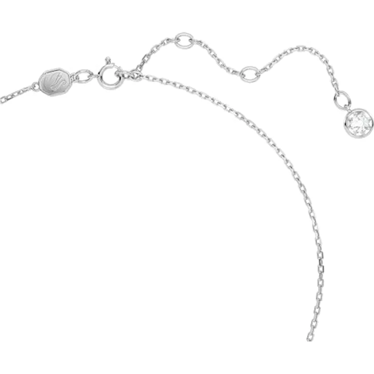 Swarovski Birthstone Anhänger Juni, Rosafarbene und Rhodinierte Damenhalskette mit Kristallen im Kissenschliff – Bild 3