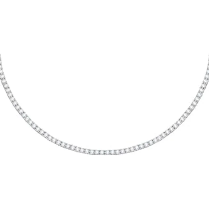 CHRIST Damen-Kette, 925er Silber recycelt, rhodiniert, Zirkonia, 34 cm mit 5 cm Verlängerung