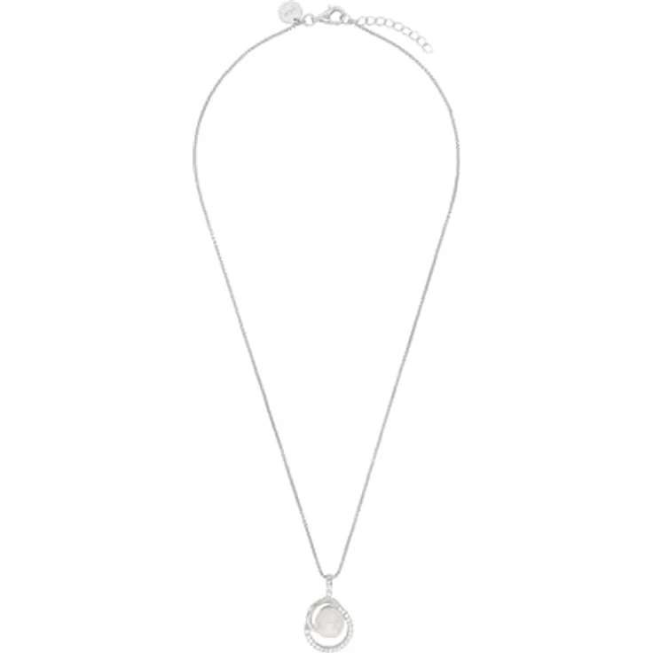 JOOP! 925 Sterling Silber Damen-Halskette mit Zirkonia und Süßwasserzuchtperle, 42+3 cm, Geschenkbox – Bild 3