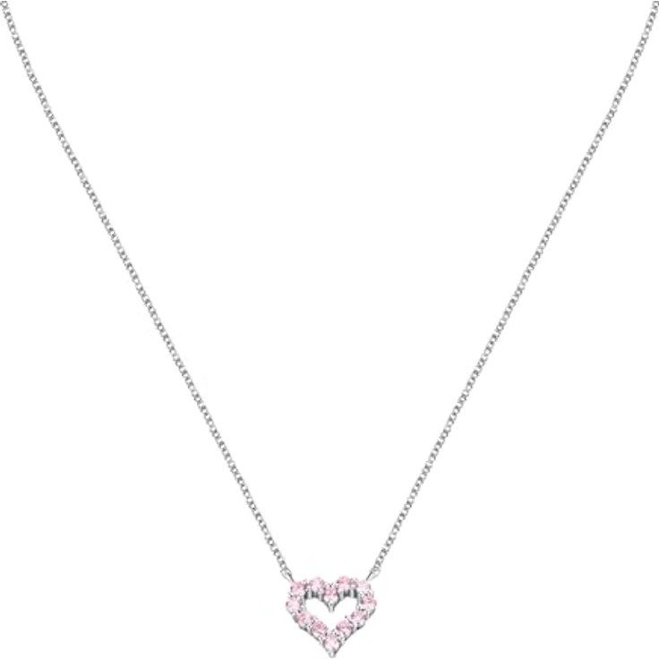 Morellato Tesori Damenhalskette SAIW180, 45 cm aus 925% recyceltem Silber mit Zirkonen und Herzform, 2 Jahre Garantie – Bild 1