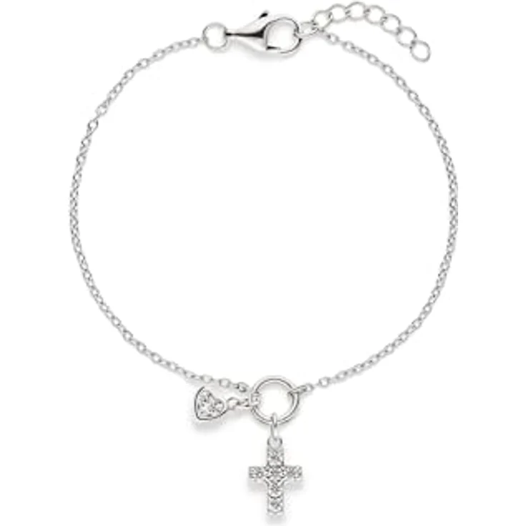 s.Oliver Bracelet, elegantes Armband aus poliertem 925er Sterlingsilber, silber, Ankerkette verstellbar bis 16 cm, wasserfest & hautfreundlich – Bild 1