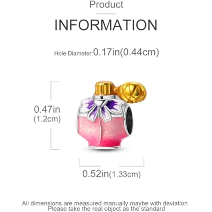 LNQOBU Silber 925 Charms Anhänger für Armbänder und Halsketten, kompatibel mit Pandora, inkl. Spacer Beads, Set mit 2 Anhängern und Geschenktasche – Bild 5