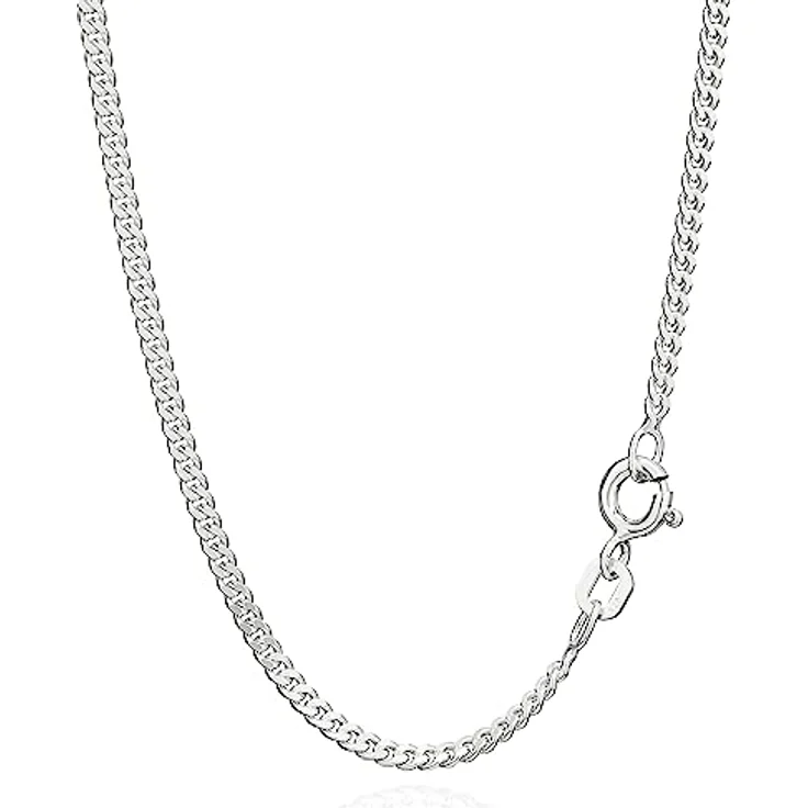 NKlaus Silberkette 925 Sterling Silber, 50 cm, klassisches Panzerdesign für Damen und Herren – Bild 1