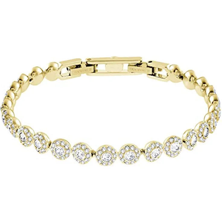 Swarovski Una Angelic Armband, Rund, Weiss, Goldlegierungsschicht mit klarem Kristallpavé