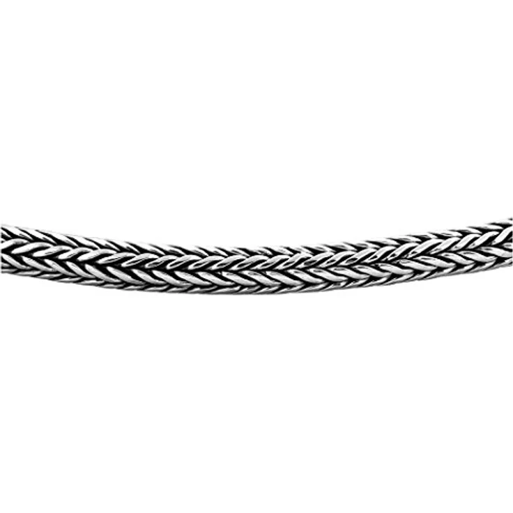 Kuzzoi Silberkette Männer Zopf Schlangenkette 4mm oxidiert, 925 Silber mit robustem Karabinerverschluss – Bild 3
