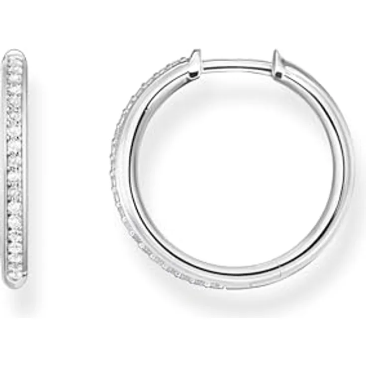 Thomas Sabo Creolen CR673-051-14, Sterlingsilber mit 40 Zirkonia, Durchmesser 20,7mm, silber