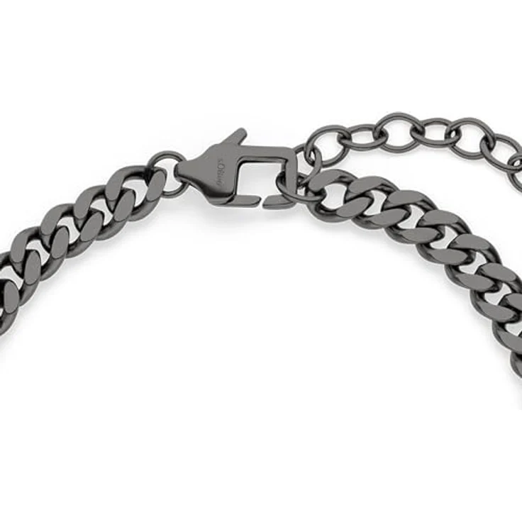 s.Oliver Herren Bracelet, Armband aus mattiertem Edelstahl, IP Gun, verstellbar bis 22 cm, wasserfest & hautfreundlich – Bild 2