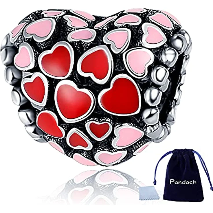 Pandach Damen Charm Anhänger, 925 Sterling Silber Bead mit Zirkonia-Steinen, kompatibel mit Europäischen Armbändern und Halsketten – Bild 1
