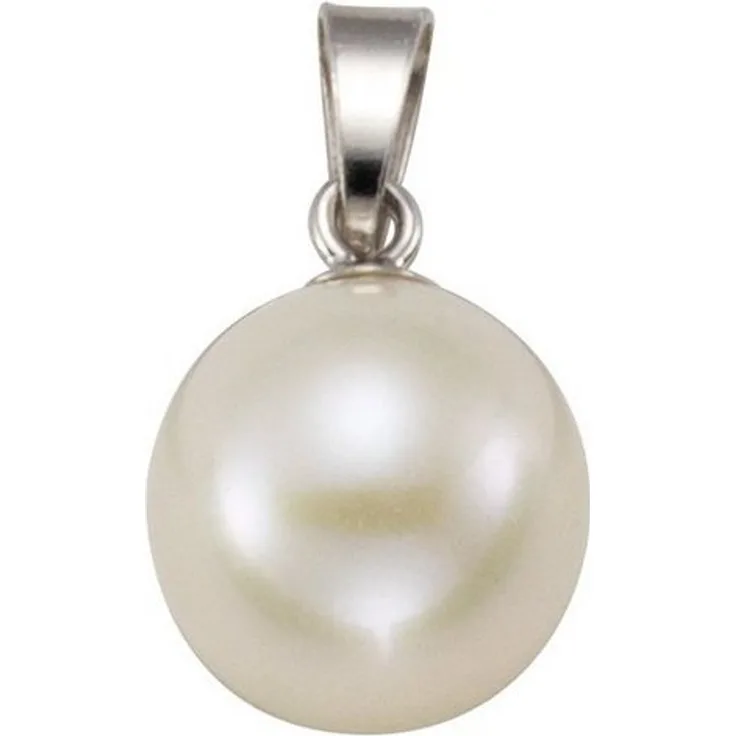 Vivance Kettenanhänger 925 Silber rhodiniert mit weißer Süßwasserzuchtperle, 1,4 cm lang, glänzend