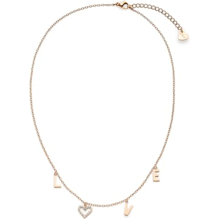 s.Oliver Necklace - Elegante Halskette aus poliertem Edelstahl in IP Roségold - Rolokette 47 cm - wasserfest & hautfreundlich – Bild 3