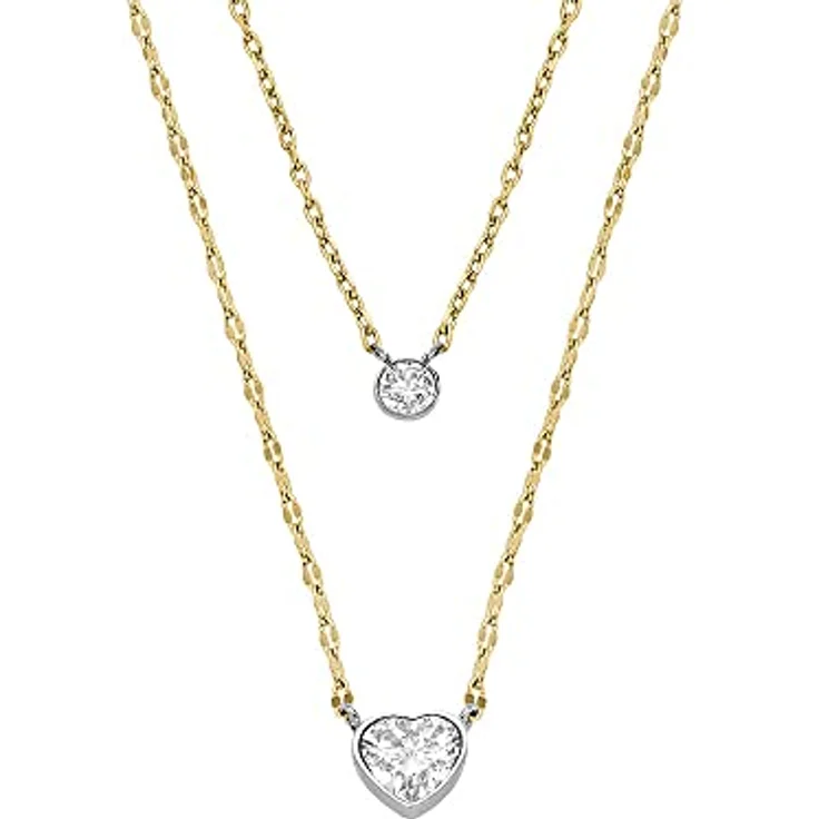 Fossil Sadie Damen-Edelstahl-Halskette, 2-Tone mit Hummerverschluss, Länge 360 mm + 50 mm – Bild 2