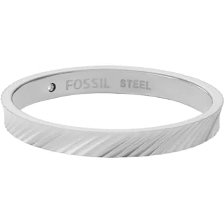 Fossil Damen-Edelstahlband Ringe, Größe 6, aus Edelstahl in Wolkensilber, poliert