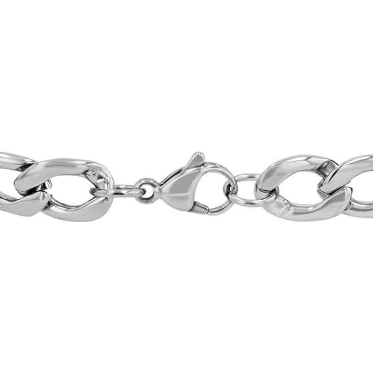 Amor Edelstahl Armband Herren, 21,5 cm, grobgliedriges Design, Silber, in Schmuck Geschenk Box – Bild 3