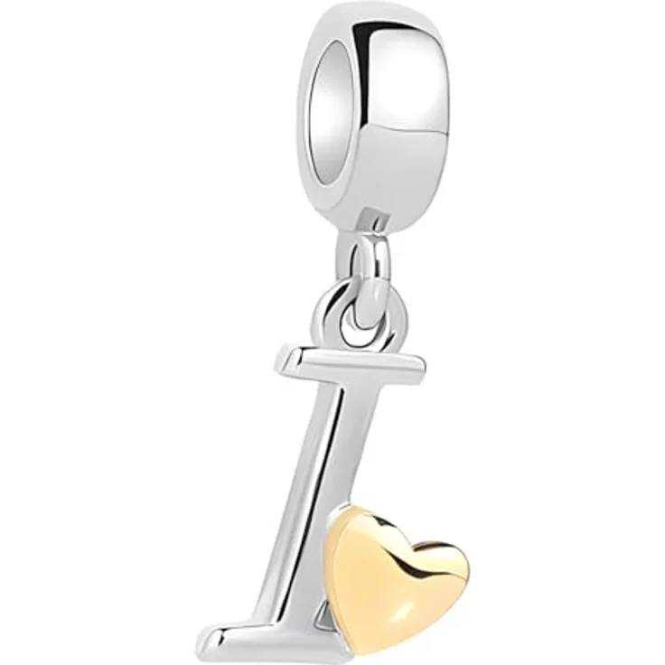 XWN Buchstabe Charm Anhänger Damen, Alphabet A-Z, 925 Sterling Silber mit kubischem Zirkon, kompatibel mit Pandora Armbändern und Halsketten – Bild 1