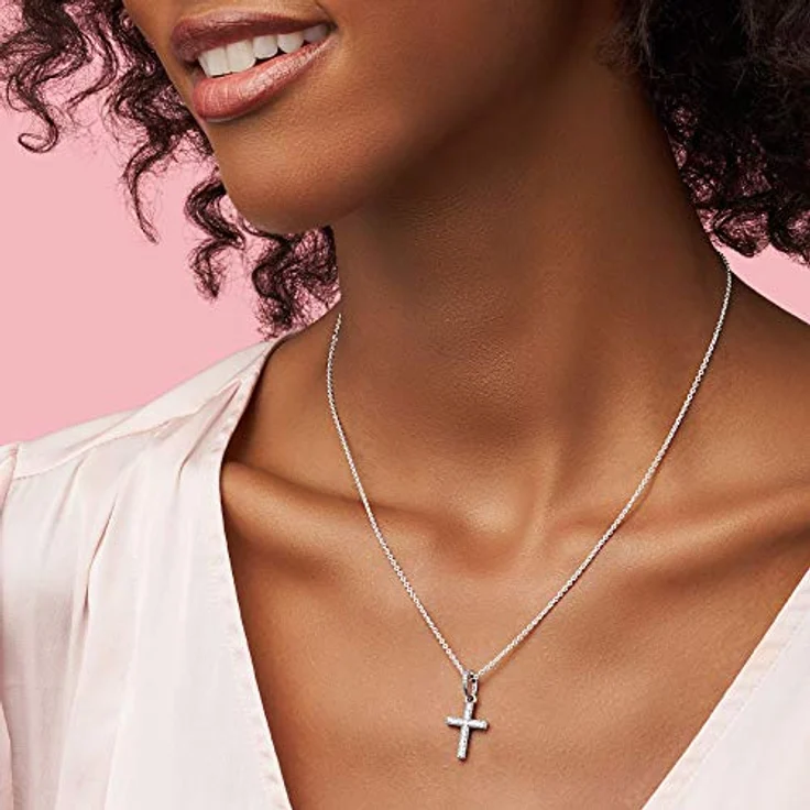 PANDORA Anhänger "Klassisches Kreuz" 397571CZ, Sterling-Silber mit Cubic Zirkonia und Herz-Verzierungen – Bild 2