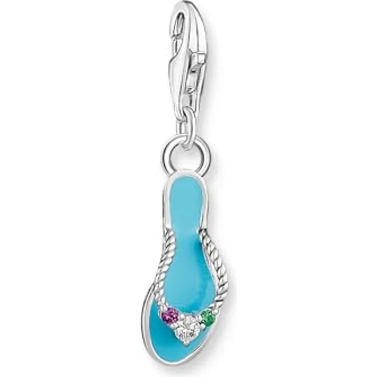 THOMAS SABO Charm-Anhänger Flip-Flop, recyceltes 925 Sterlingsilber mit Steinen, für Charm Armbänder und Ketten – Bild 1