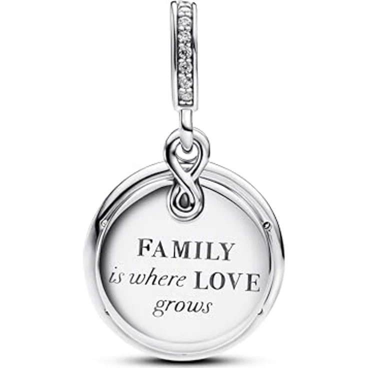 PANDORA Moments Im Dunkeln Leuchtender Unendlichkeitsbaum Doppelter Charm-Anhänger, Sterling Silber mit Zirkonia, Kompatibel mit Moments und ME Armbändern, 793599C01 – Bild 2