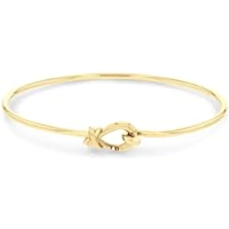 Tommy Hilfiger Jewelry Armreif aus Edelstahl mit Gelbgold-Beschichtung, ovales Design, Ball-and-Hook-Verschluss, 51 mm x 60 mm