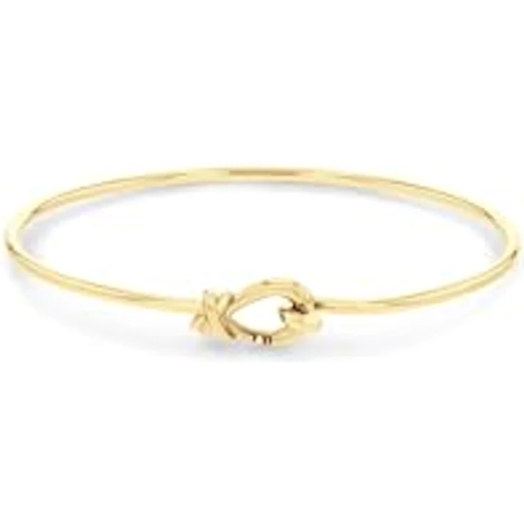 Tommy Hilfiger Jewelry Armreif aus Edelstahl mit Gelbgold-Beschichtung, ovales Design, Ball-and-Hook-Verschluss, 51 mm x 60 mm – Bild 1
