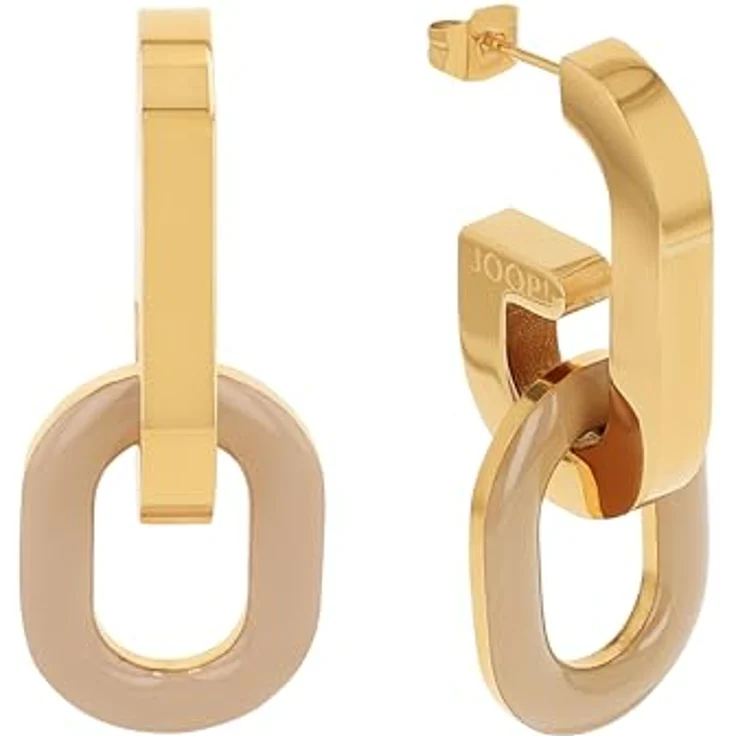 JOOP! Damen Creolen Ohrschmuck aus Edelstahl, Silber mit Emailleüberzug, Steckverschluss, in Schmuck Geschenk Box – Bild 1