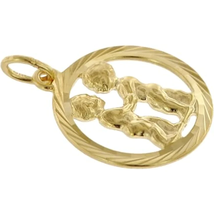 trendor Sternzeichen Zwilling 333 Gold Anhänger Ø 16 mm, eleganter Kettenanhänger aus Echtgold für Damen und Herren, Geschenkbox inklusive, 39000-06 – Bild 2