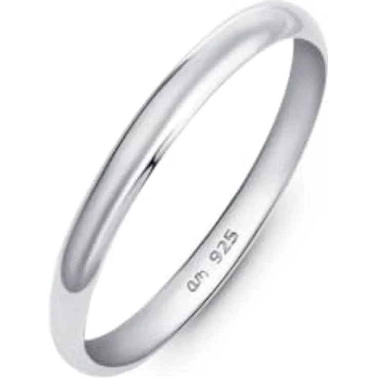 Amberta Hochzeitsringe 925 Sterling Silber, Eheringe für Damen und Herren mit Gelbgold- oder Roségold-Beschichtung, 2 mm Ringgröße 58.9 – Bild 1