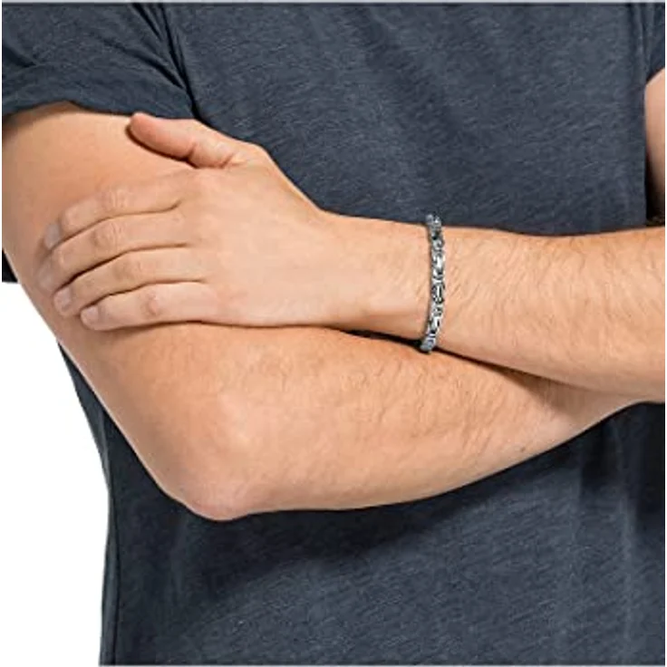 FAVS Herren-Armband aus Edelstahl, 20 cm Länge, One Size, vielseitig kombinierbar in Geschenkbox – Bild 2