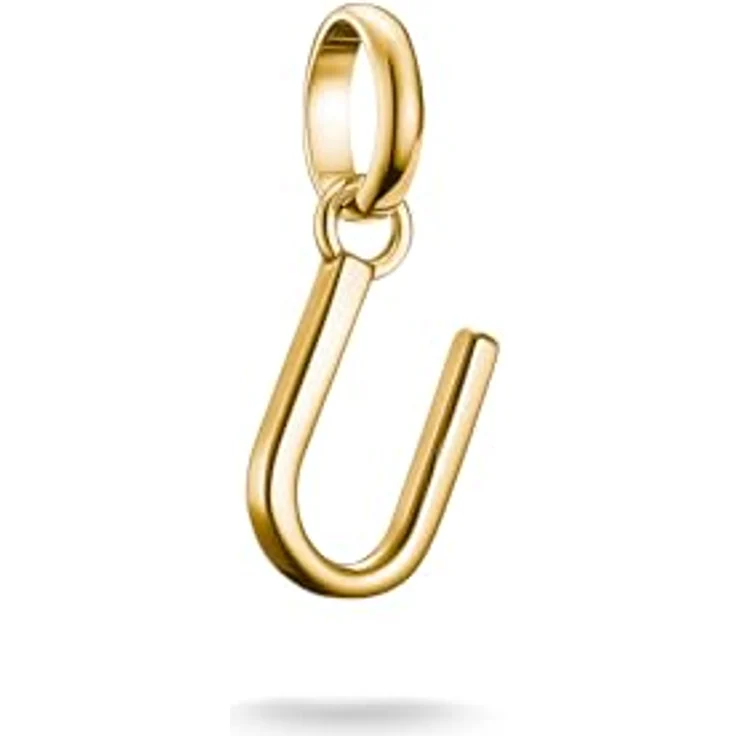 Thomas Sabo Charm Club Connect Charm-Anhänger Buchstabe U, 18k vergoldet aus recyceltem 925 Silber, flexibles Design für Armbänder und Ketten – Bild 1
