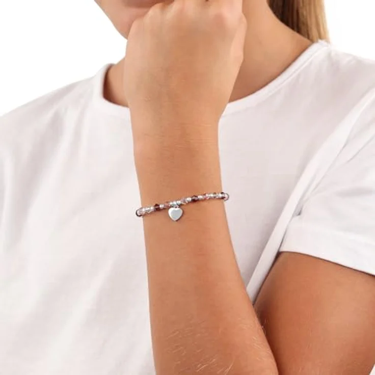 Prinzessin Lillifee Armband Edelstahl, Kinder Armschmuck mit bunten Glas-Steinen, 12+2 cm, Silber, Herz-Motiv, in Geschenkbox, 2034005 – Bild 5