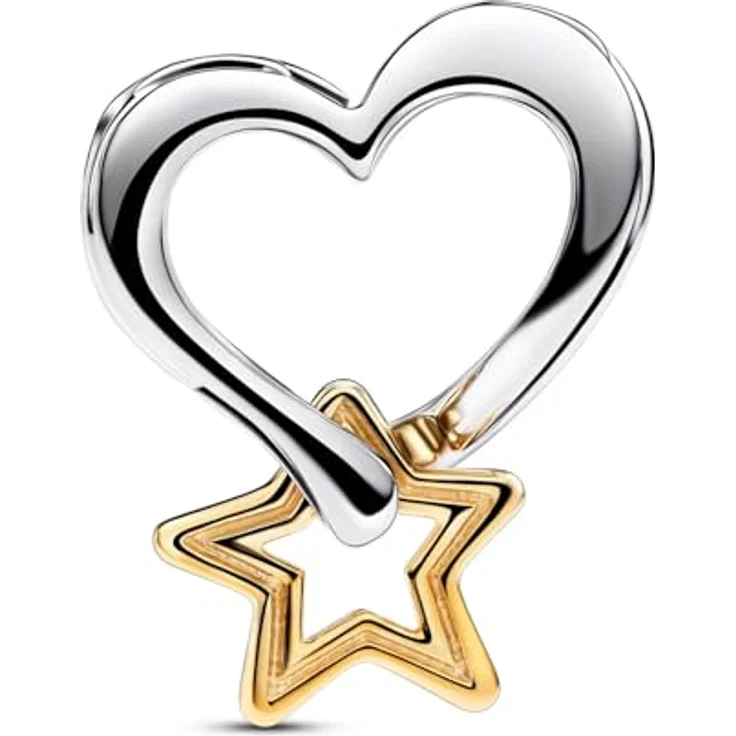 PANDORA Damenarmband Geschenkset Glücksstern und Herz, 925 Silber Schlangenkette mit Charm „My Lucky Star“, 21 cm, elegant und alltagstauglich – Bild 3